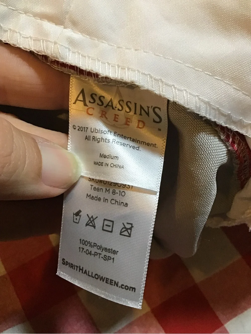 Assassins creed child costume top with hood size medium 8-10